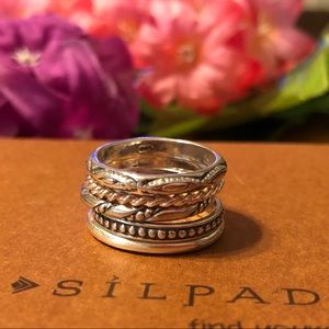 Silpada Rare Sterling Silver Stack Rings Full set of 5 R0593